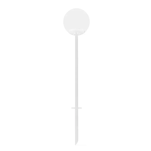 Balizador de Solo Chão Esfera Halopin 45x12x15,2cm Metal e Vidro Branco e Fosco.