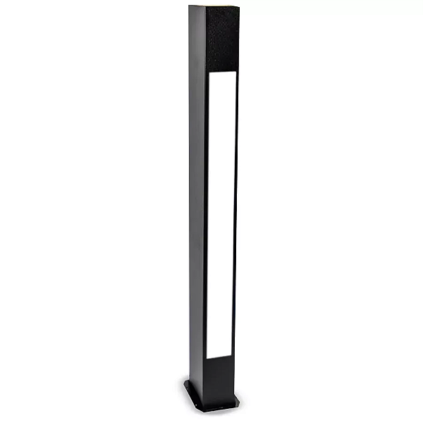 Poste Balizador Maxxi Externo 80x7x9cm Metal e Acrílico Preto.