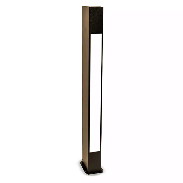 Poste Balizador Maxxi Externo 80x7x9cm Metal e Acrílico Café.