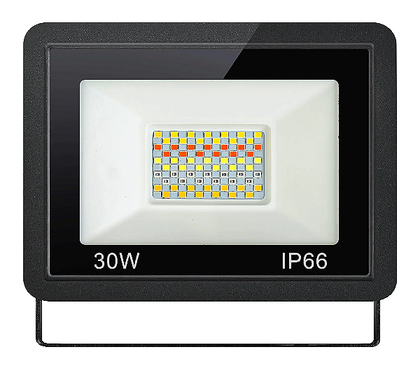 Refletor Smart LED 30W RGB bivolt 2400 lúmens com função de memória IP66.