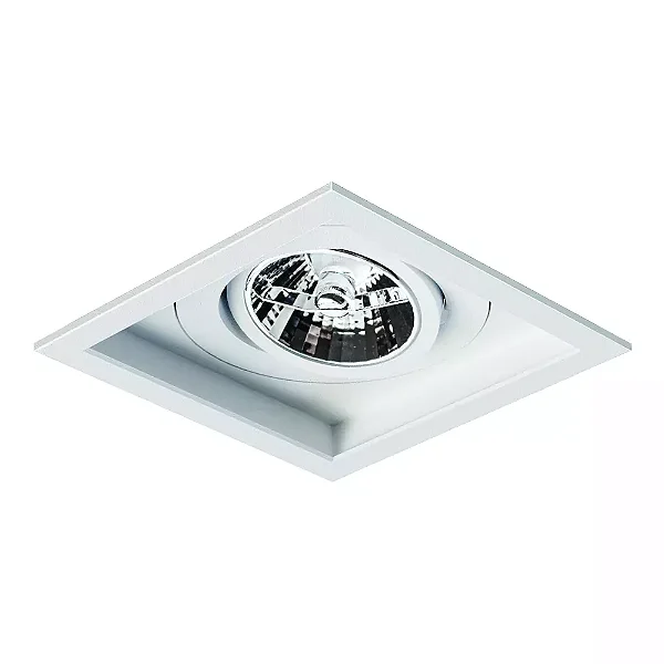 Embutido borda fina branco fosco Sura Quadrado AR70 14,5x14,5x9,5cm Alumínio.
