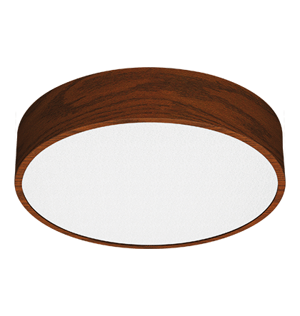 Plafon de Sobrepor Amadeirado Ideia Redondo P/ 4 lâmpadas E-27 Ø28x9cm Alumínio.