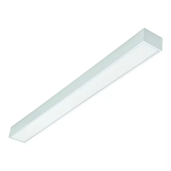 Plafon de Sobrepor Branco Fosco Retangular 123,4x11,6x6,6cm Alumínio.