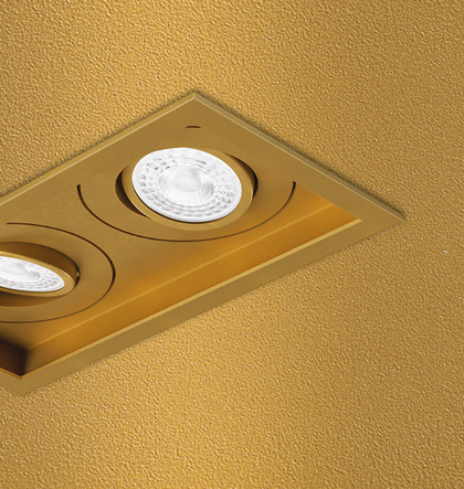 Spot de Embutir Ouro Velho Sura Retangular Duplo PAR20 26,7x14,5x12,7cm Alumínio.