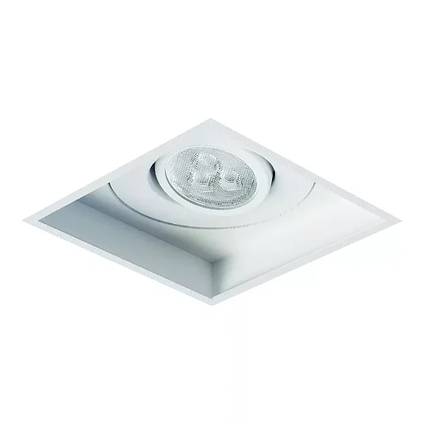 Spot de Embutir Branco Fosco Sura No Frame Quadrado Mini Dicroica 9x9x7,6cm Alumínio.
