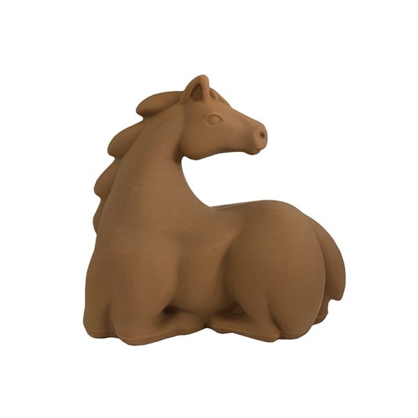 Luminária Cavalo 27x29x14cm Polietileno Marrom.