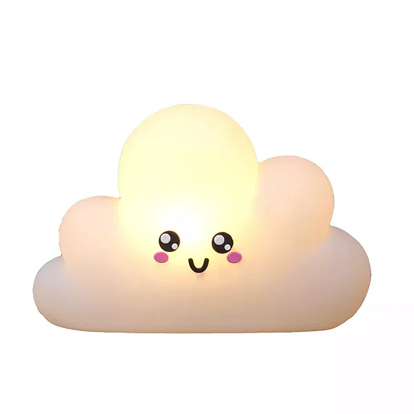 Luminária Nuvem Kawaii 24x37,5x14cm Polietileno Branco.