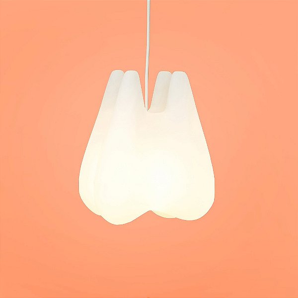 Pendente Dente 29,5x24x22,5cm Polietileno Branco.
