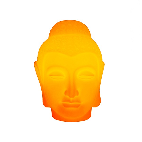 Luminária Buda 29,5x20x20cm Polietileno Laranja.