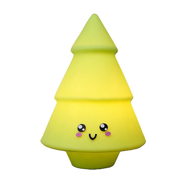 Luminária Árvore de Natal Kawaii Ø30x46cm Polietileno Verde.
