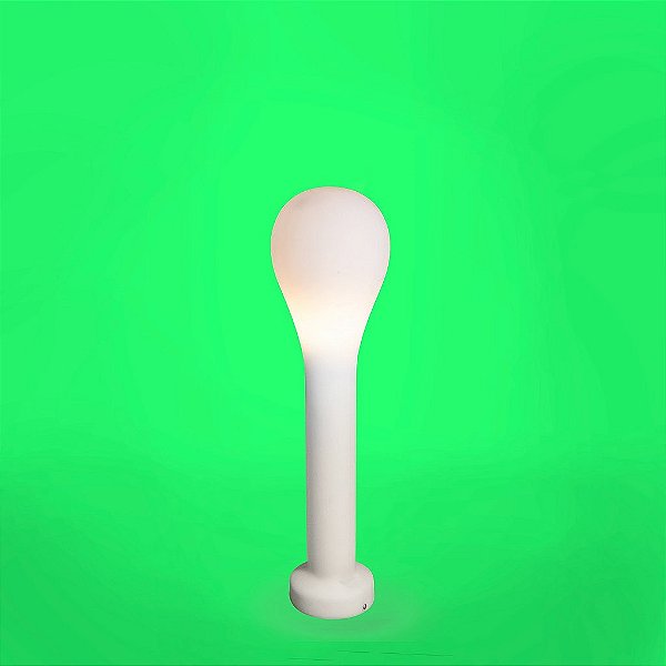 Poste Balizador Gota Médio Externo 57xØ18,5cm Polietileno Branco.