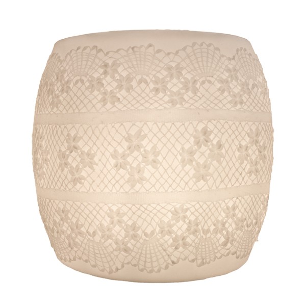 Luminária Banco Rendeiras LED 43x42x42cm Polietileno Branco.