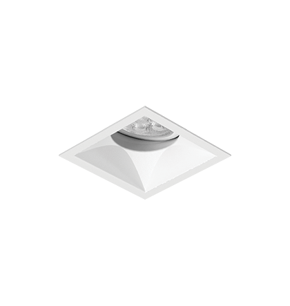 Spot de Embutir Nya Quadrado Mini Dicroica 5,7x5,7x7,7cm Alumínio Branco Fosco Microtexturizado.