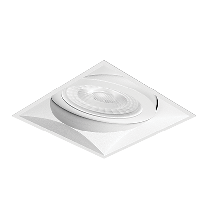 Spot de Embutir Nya Quadrado Facho Orientável PAR30 13,4x13,4x13,4cm Alumínio Branco Fosco.