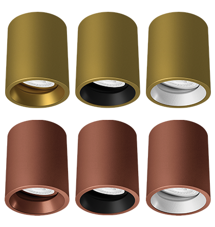 Acessório Nya Redondo Suporte de Sobrepor Para Spots de Embutir Alumínio Ouro Velho.