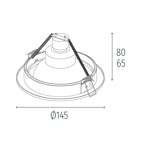 Spot de Embutir Nuru Redondo Facho Orientável AR111 Ø14,5x8cm Alumínio Prata Acetinado.