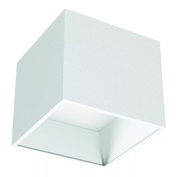Spot de Sobrepor LED Dhari Quadrado Recuado 5000K 9,1W Bivolt 12,2x12,2x11cm Alumínio Branco Fosco.