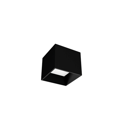Spot de Sobrepor LED Dhari Quadrado Recuado 3000K 9,1W Bivolt 12,2x12,2x11cm Corpo e Refletor Preto Acetinado.