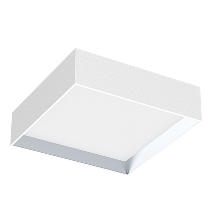 Plafon de Sobrepor LED Dhari Quadrado Recuado 5000K 23,9W Bivolt 32,5x32,5x12cm Alumínio Branco Fosco.