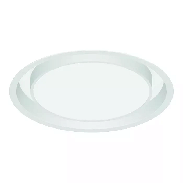 Luminária de Embutir LED Miradi Redondo 4000K 37,4W Bivolt Ø35x10,5cm Alumínio e Acrílico Branco Fosco.