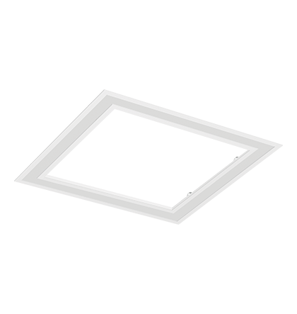 Luminária de Embutir LED com Centro Aberto Joari Quadrado 3000K 73W Bivolt 61,8x61,8x6cm Alumínio Branco Fosco.