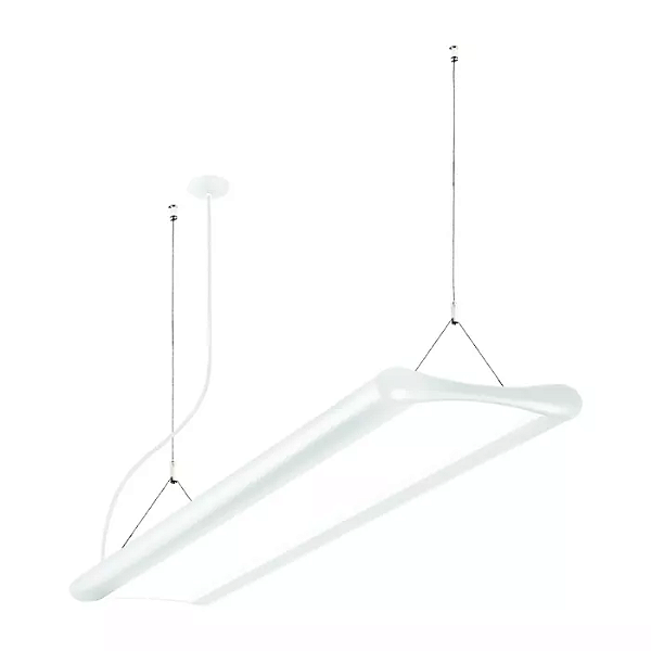 Pendente LED Jasiri Linear Iluminação direta e indireta 4000K 73W Bivolt 115,5x25x4cm Alumínio Branco Brilhante.