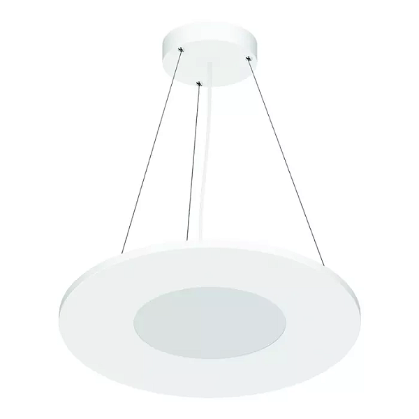 Pendente LED Eneza Redondo Luz Indireta 2700K 30,1W Bivolt Ø50cm Alumínio Branco Fosco.