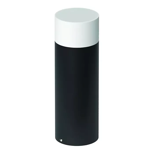 Poste Balizador Tambo Cilíndrico Externo Bulbo 35xØ11,7cm Alumínio Preto Fosco.