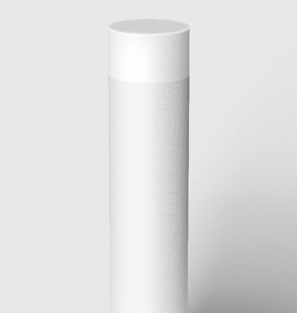 Poste Balizador Tambo Cilíndrico Externo Bulbo 35xØ11,7cm Alumínio Branco Fosco.