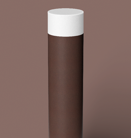 Poste Balizador Tambo Cilíndrico Externo Bulbo 80xØ11,7cm Alumínio Corten.