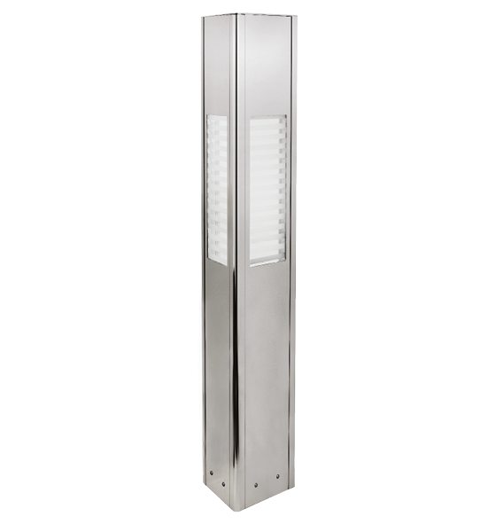 Poste Balizador LED Uzuri Triangular Externo 5000K 8W Bivolt 100x20,1x20,1cm Alumínio Anodizado Brilhante e Vidro.