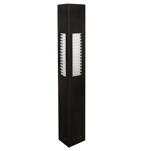 Poste Balizador LED Uzuri Triangular Externo 5000K 8W Bivolt 100x20,1x20,1cm Alumínio Preto Fosco e Vidro.