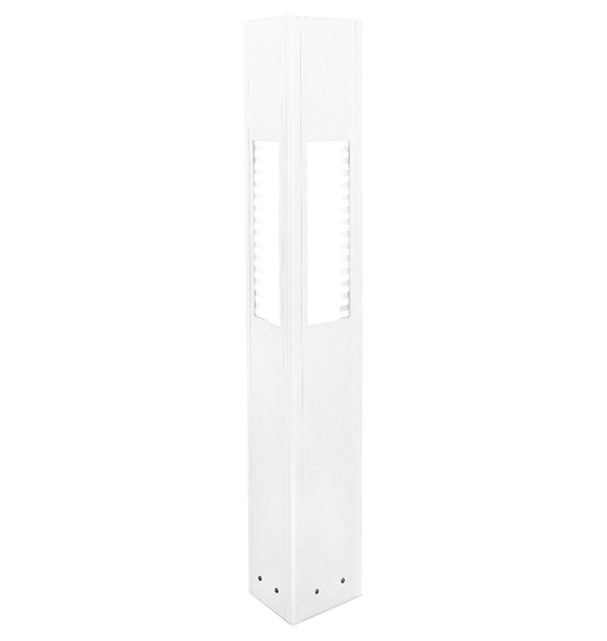 Poste Balizador LED Uzuri Triangular Externo 4000K 8W Bivolt 100x20,1x20,1cm Alumínio Branco Fosco e Vidro.
