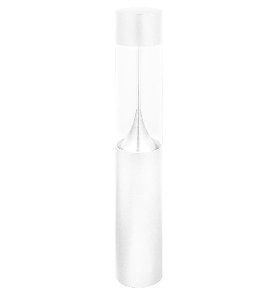 Poste Balizador LED Zio Cilíndrico Externo 3000K 8W Bivolt 100xØ15,3cm Alumínio Branco Fosco e Acrílico.