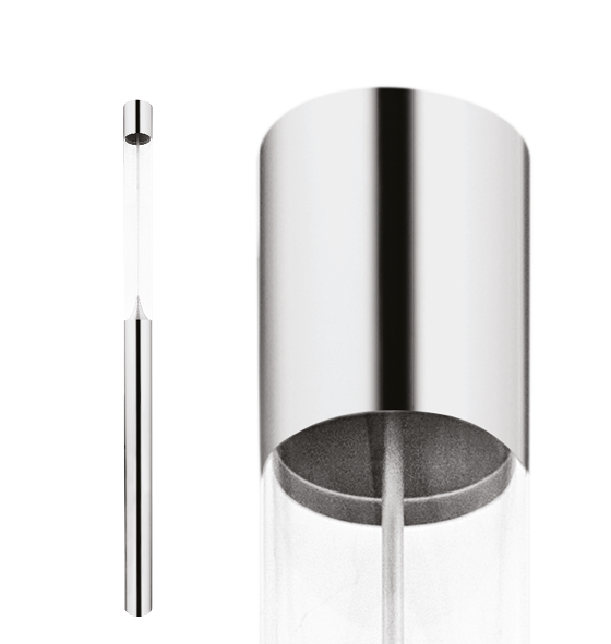 Poste de Luz LED Zio Cilíndrico Externo 2700K 16W Bivolt 300xØ15,3cm Alumínio Anodizado Brilhante e Acrílico.