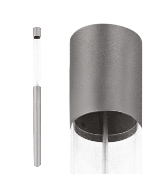 Poste de Luz LED Zio Cilíndrico Externo 4000K 16W Bivolt 300xØ15,3cm Alumínio Prata Fosco e Acrílico.