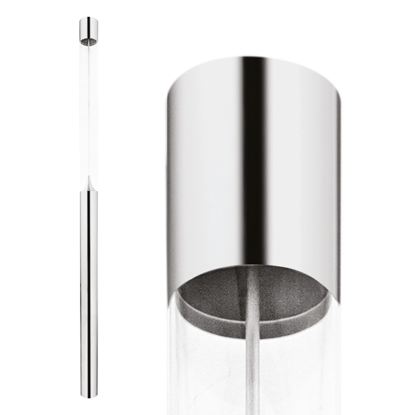 Poste de Luz LED Zio Cilíndrico Externo 2700K 46,5W Bivolt 400xØ15,3cm Alumínio Anodizado Brilhante e Acrílico.