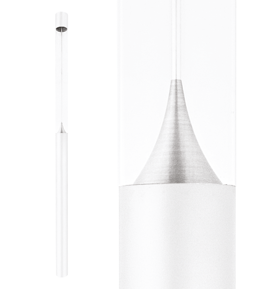 Poste de Luz LED Zio Cilíndrico Externo 3000K 46,5W Bivolt 400xØ15,3cm Alumínio Branco Fosco e Acrílico.