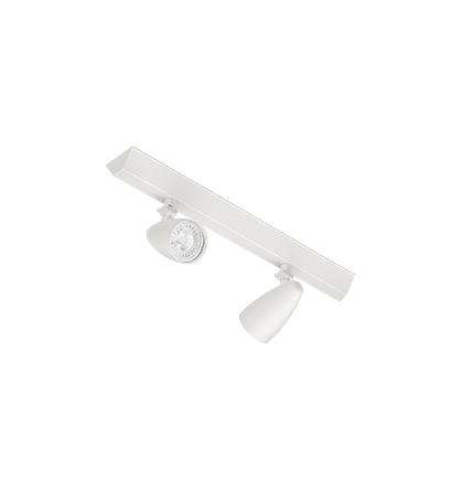 Spot de Sobrepor Ideia Dicroica 2xPAR16 14,0x36,3x12,8cm Alumínio Branco Fosco.