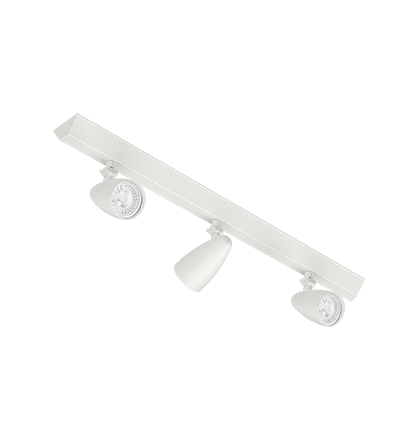 Spot de Sobrepor Ideia Dicroica 3xPAR16 14,0x56,3x12,8cm Alumínio Branco Fosco.