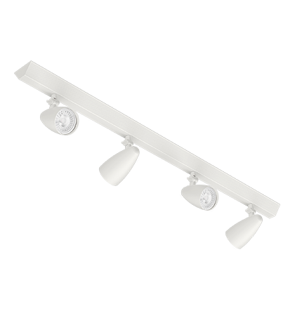 Spot de Sobrepor Ideia Dicroica 4xPAR16 14,0x76,3x12,8cm Alumínio Branco Fosco.