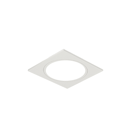 Máscara Embutir Quadrada Face Plana 9x9cm Alumínio Branco Fosco.