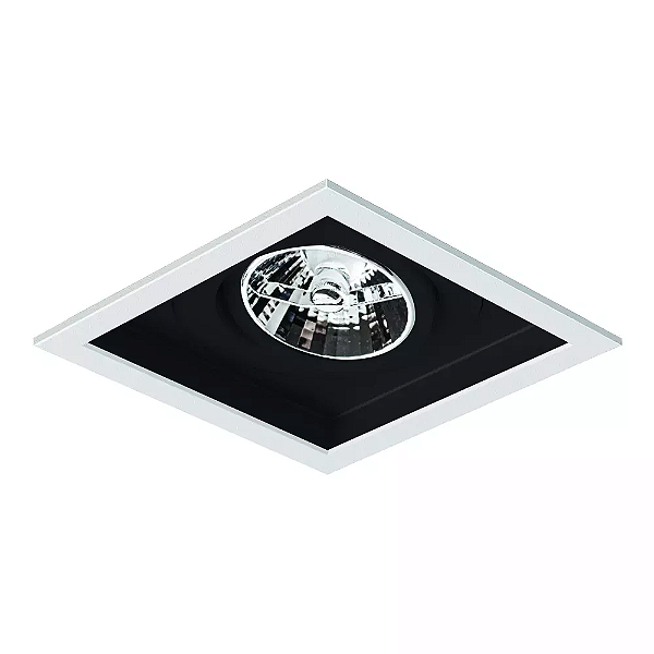 Spot de Embutir Sura Quadrado AR70 14,5x14,5x9,5cm Alumínio Preto Fosco.
