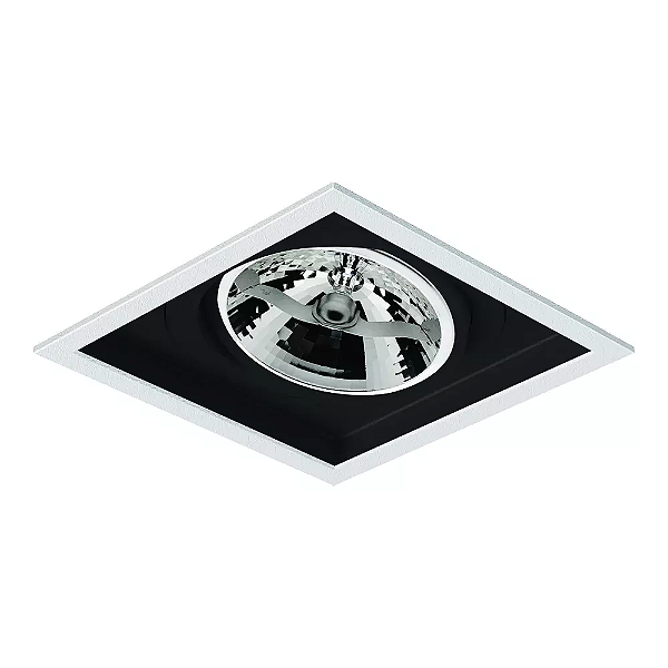 Spot de Embutir Sura Quadrado AR111 18,3x18,3x10,2cm Alumínio Preto Fosco.