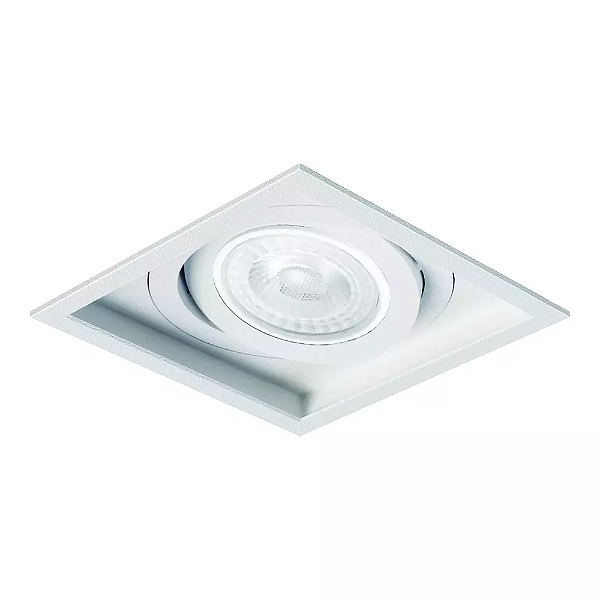 Spot de Embutir Sura Quadrado PAR30 18,3x18,3x13cm Alumínio Branco Fosco.