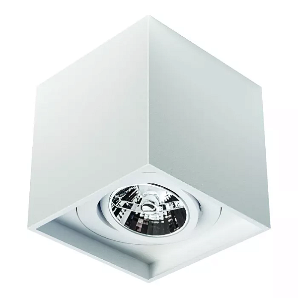 Spot de Sobrepor Sura Quadrado Recuado AR70 14x12,8x12,8cm Alumínio Branco Fosco.