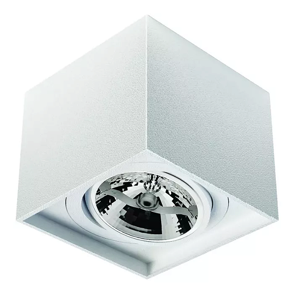 Spot de Sobrepor Sura Quadrado Recuado AR111 14,5x16,6x16,6cm Alumínio Branco Fosco.