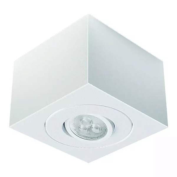 Spot de Sobrepor Sura Face Plana Quadrado Mini Dicroica 6,3x8,8x8,8cm Alumínio Branco Fosco.