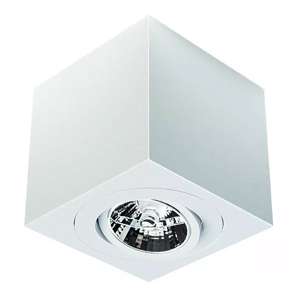 Spot de Sobrepor Sura Face Plana Quadrado AR70 12,3x12,8x12,8cm Alumínio Branco Fosco.
