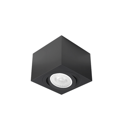Spot de Sobrepor Sura Face Plana Quadrado PAR30 12,8x16,6x16,6cm Alumínio Preto Fosco.